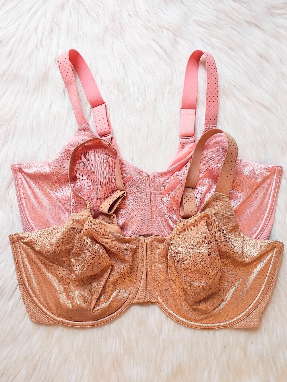 Wacoal Bubble Gum Pink & Beige/ Tan Back Appeal® Unlined Underwire Bras, 40H